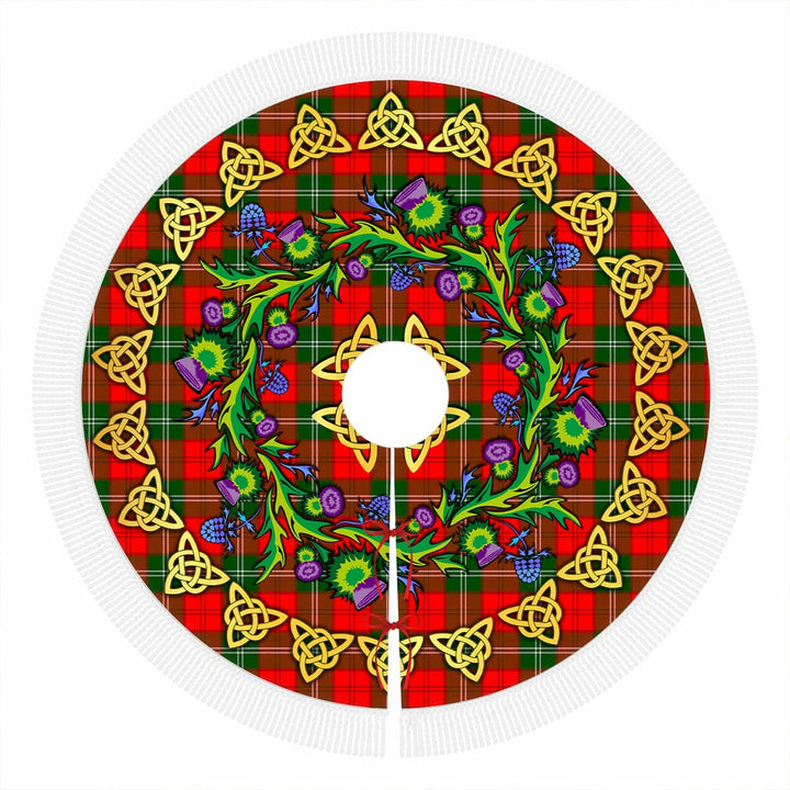 Scottish Lennox Modern Clan Tartan Thistle Celtic Knot Christmas Tree Skirt Tassels Tartan Plaid 1