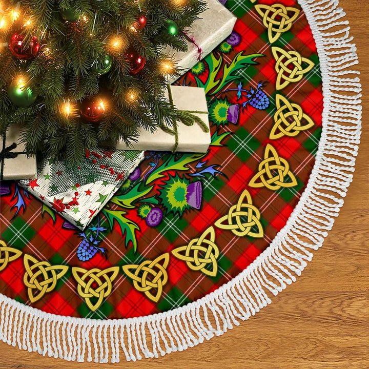 Scottish Lennox Modern Clan Tartan Thistle Celtic Knot Christmas Tree Skirt Tassels Tartan Plaid 2