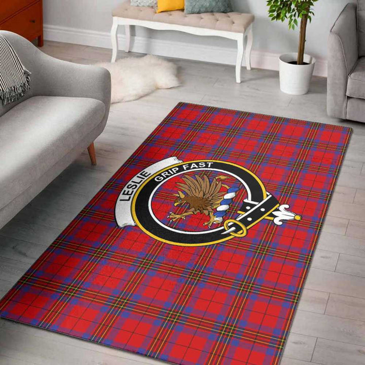 Scottish Leslie Clan Crest Tartan Area Rug Tartan Plaid 1