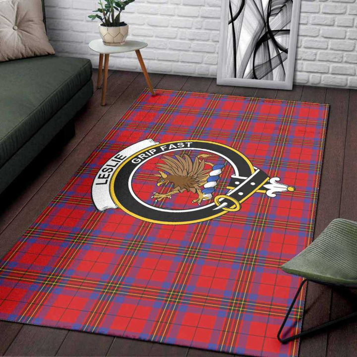 Scottish Leslie Clan Crest Tartan Area Rug Tartan Plaid 3