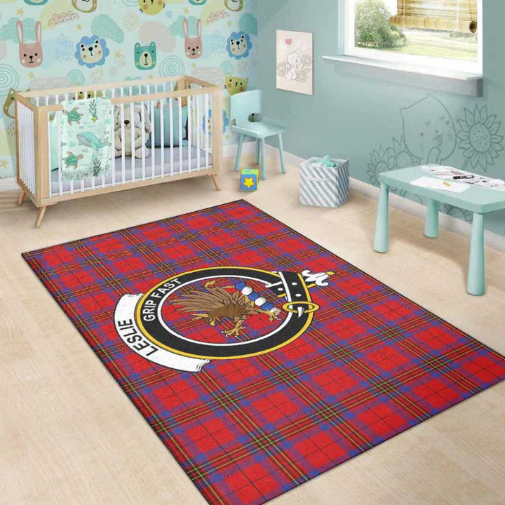 Scottish Leslie Clan Crest Tartan Area Rug Tartan Plaid 5