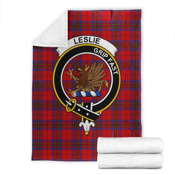 Scottish Leslie Clan Crest Tartan Blanket Tartan Plaid 1