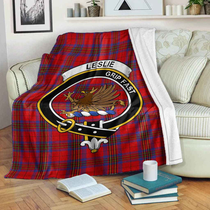Scottish Leslie Clan Crest Tartan Blanket Tartan Plaid 2