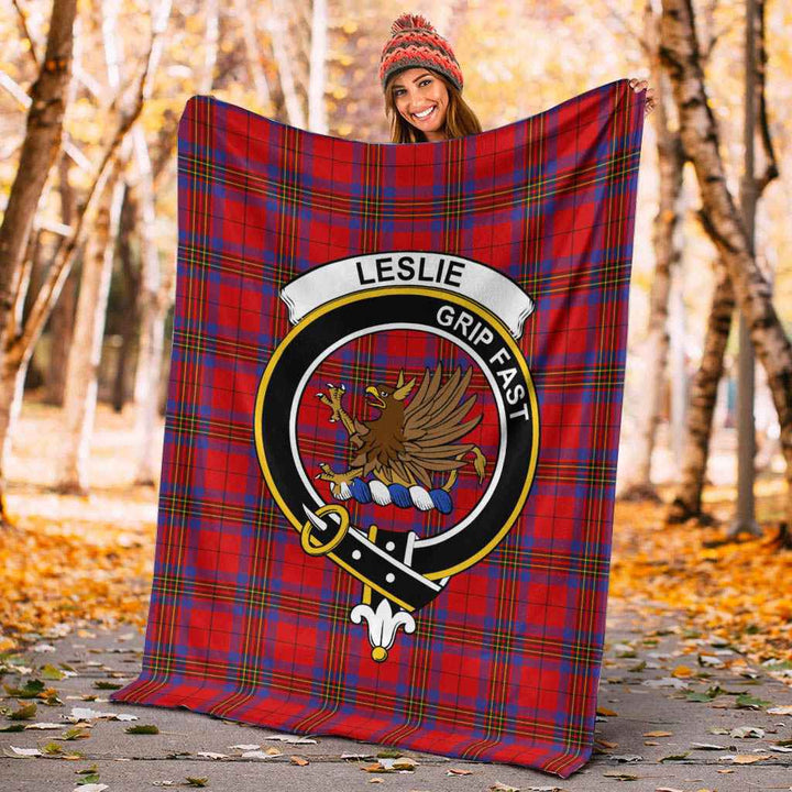 Scottish Leslie Clan Crest Tartan Blanket Tartan Plaid 4