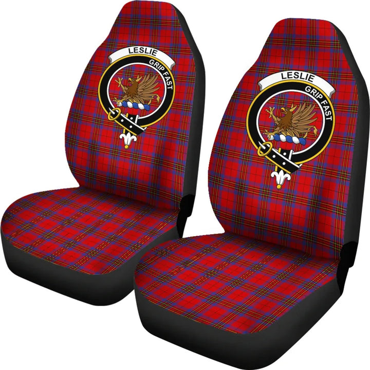 Scottish Leslie Clan Crest Tartan Car Seat Covers 1