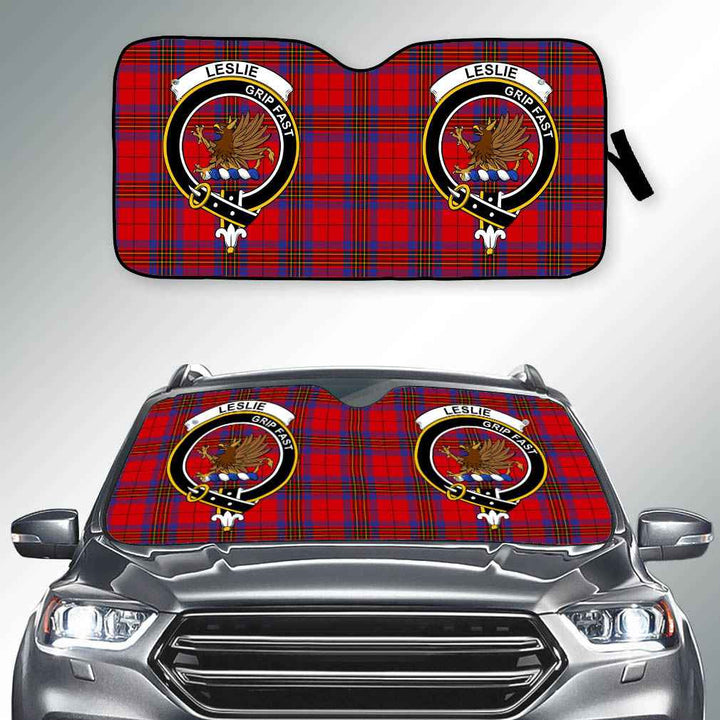 Scottish Leslie Clan Crest Tartan Car Windshield Sun Shade Tartan Plaid 2