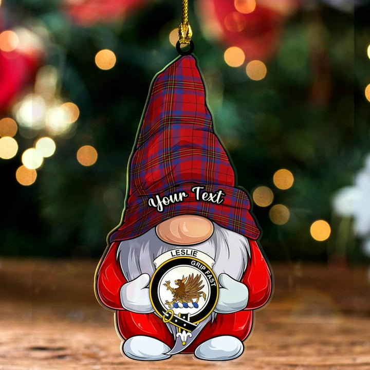 Scottish Leslie Clan Crest Tartan Christmas Gnome Ornament Custom Personalized Tartan Plaid 2