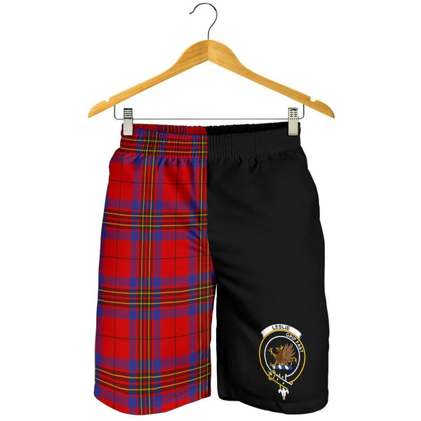 Scottish Leslie Clan Crest Tartan Half of Me Men's Shorts