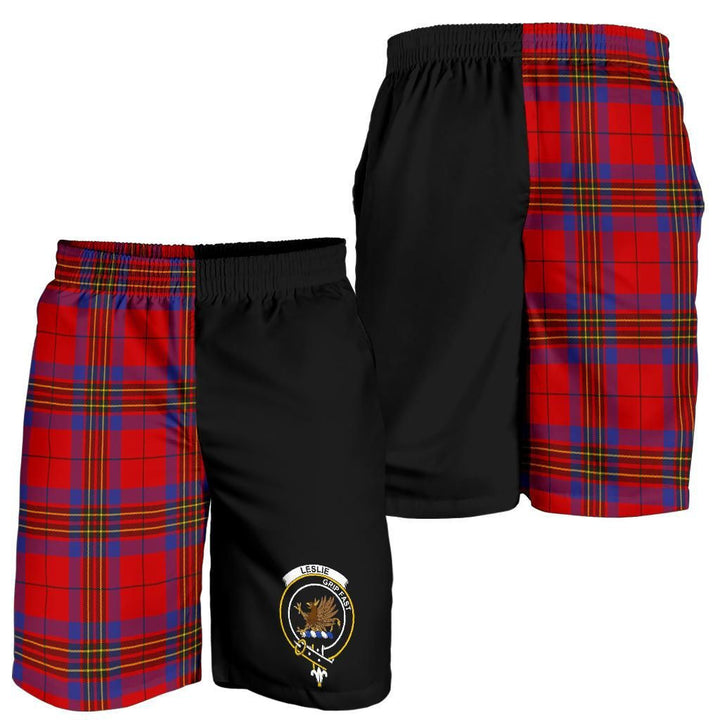 Scottish Leslie Clan Crest Tartan Half of Me Men's Shorts