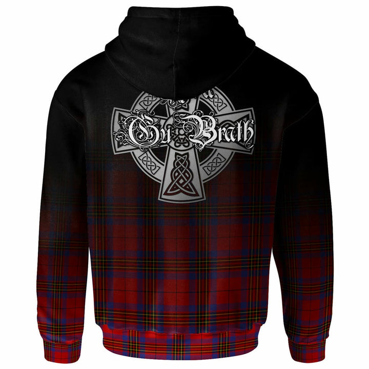Scottish Leslie Clan Crest Tartan Hoodie - Alba Gu Brath Family Crest Celtic Inspired Back Side Tartan Plaid