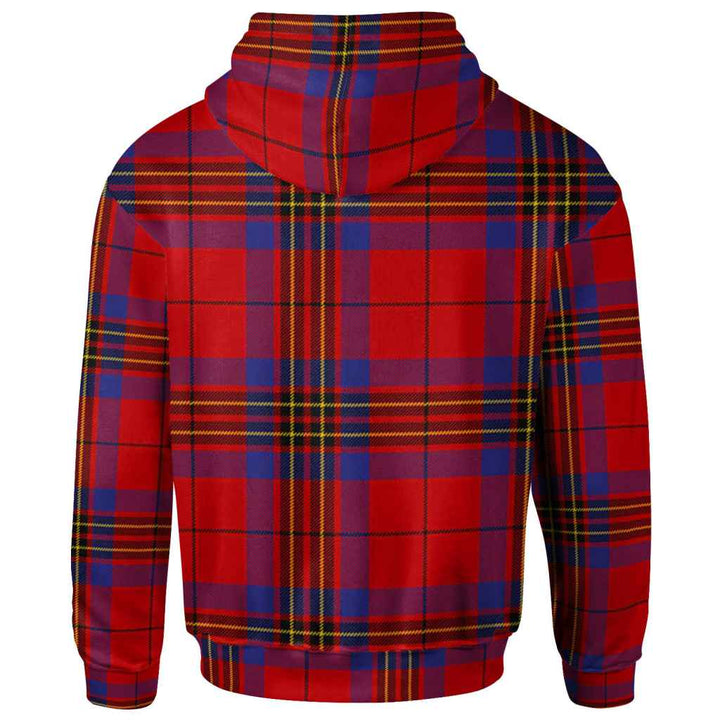 Scottish Leslie Clan Crest Tartan Hoodie Back Side Tartan Plaid