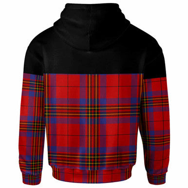 Scottish Leslie Clan Crest Tartan Hoodie - Horizontal Style Back Side Tartan Plaid