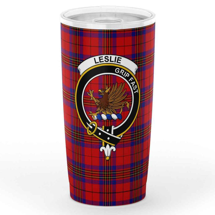 Scottish Leslie Clan Crest Tartan Insulated Tumbler Tartan Plaid 1