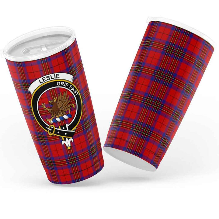 Scottish Leslie Clan Crest Tartan Insulated Tumbler Tartan Plaid 3