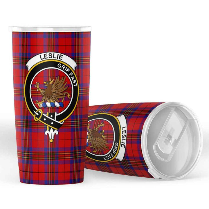 Scottish Leslie Clan Crest Tartan Insulated Tumbler Tartan Plaid 4