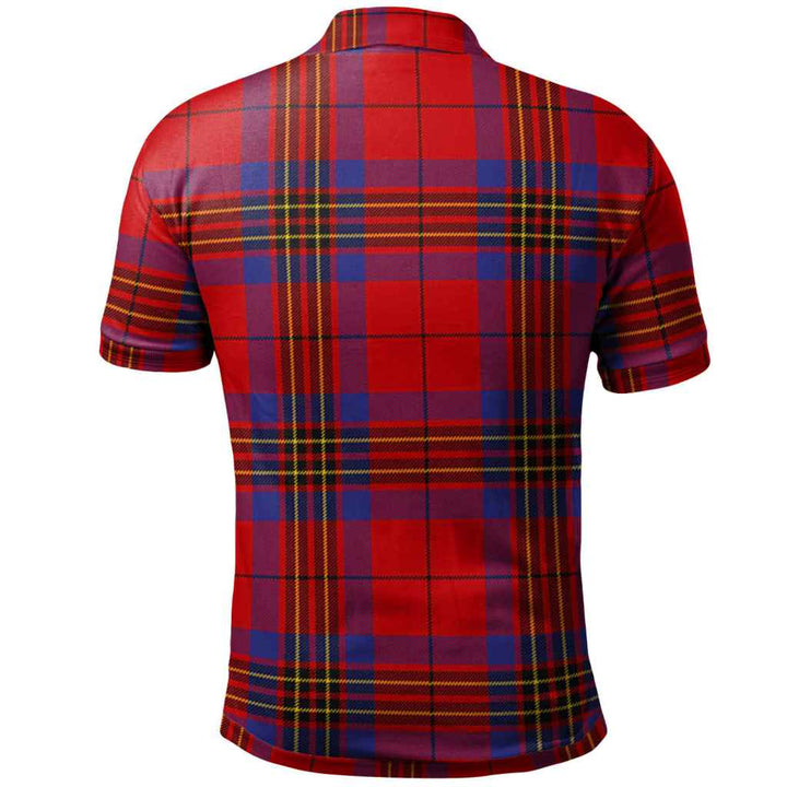 Scottish Leslie Clan Crest Tartan Polo Shirt Back Side Tartan Plaid