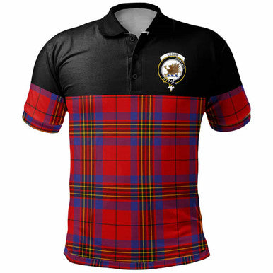 Scottish Leslie Clan Crest Tartan Polo Shirt - Horizontal Style Front Side Tartan Plaid
