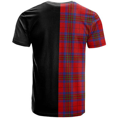 Scottish Leslie Clan Crest Tartan T-Shirt Half in Me Back Side Tartan Plaid