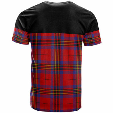 Scottish Leslie Clan Crest Tartan T-Shirt - Horizontal Style Back Side Tartan Plaid
