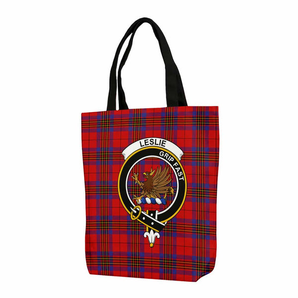 Scottish Leslie Clan Crest Tartan Canvas Bag With Shoulder Strap Tartan Plaid 1