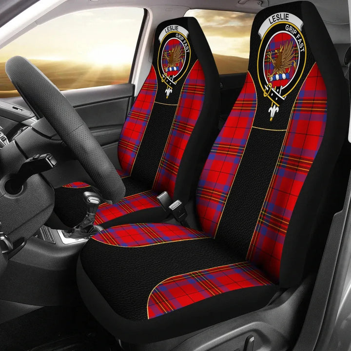 Scottish Leslie (Earl of Rothes) Clan Crest Tartan Car Seat Covers - Special Style 1