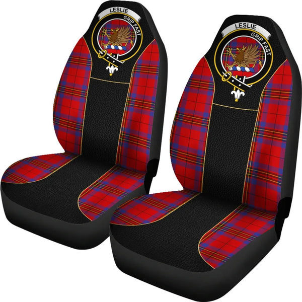 Scottish Leslie (Earl of Rothes) Clan Crest Tartan Car Seat Covers - Special Style 2