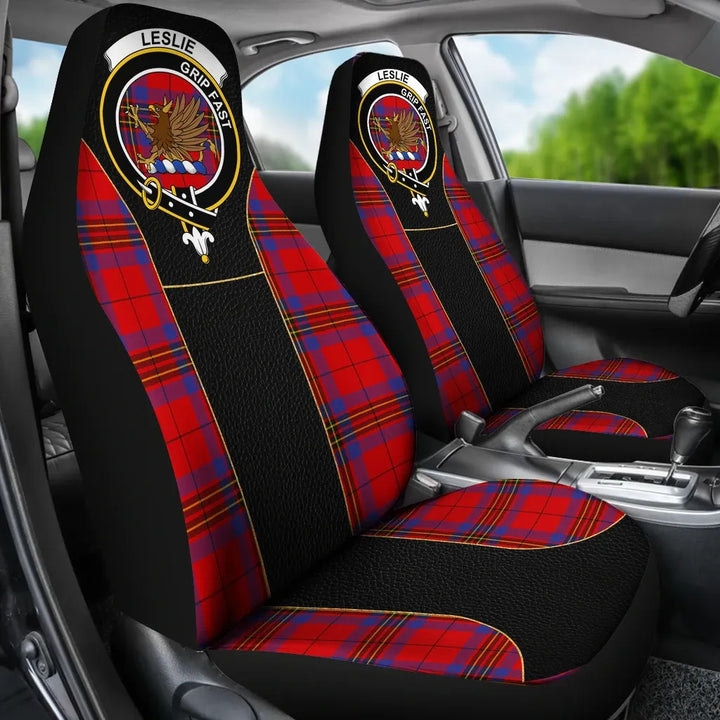 Scottish Leslie (Earl of Rothes) Clan Crest Tartan Car Seat Covers - Special Style 3