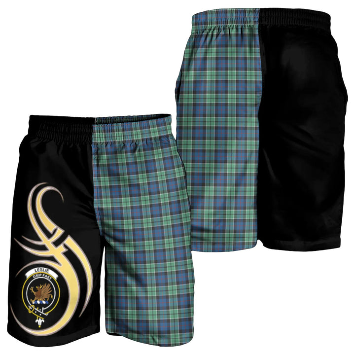 Scottish Leslie Hunting Ancient Clan Crest Tartan Believe in Me Men's Shorts