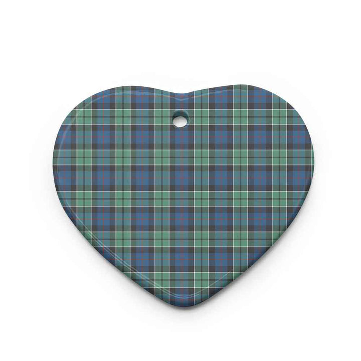 Scottish Leslie Hunting Ancient Clan Tartan Ceramic Ornament Heart Shape Tartan Plaid