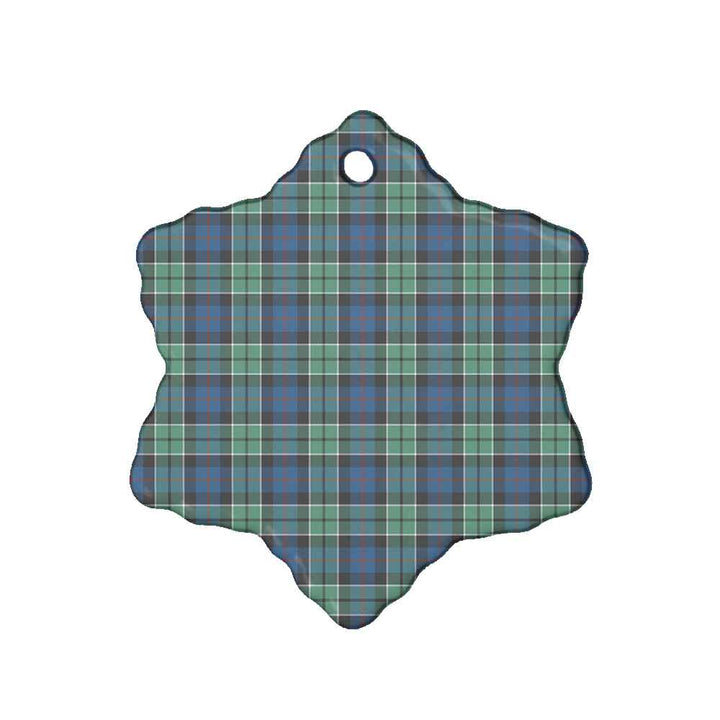 Scottish Leslie Hunting Ancient Clan Tartan Ceramic Ornament Snow Flake Shape Tartan Plaid