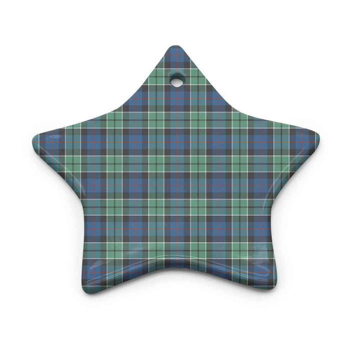 Scottish Leslie Hunting Ancient Clan Tartan Ceramic Ornament Star Shape Tartan Plaid