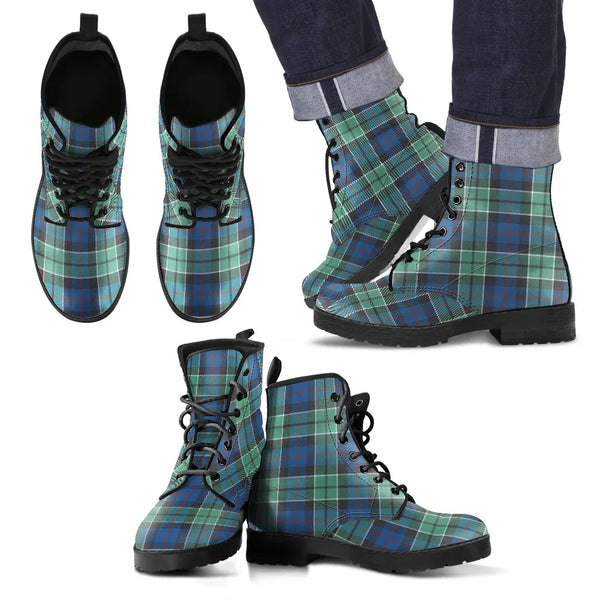 Scottish Leslie Hunting Ancient Clan Tartan Leather Boots