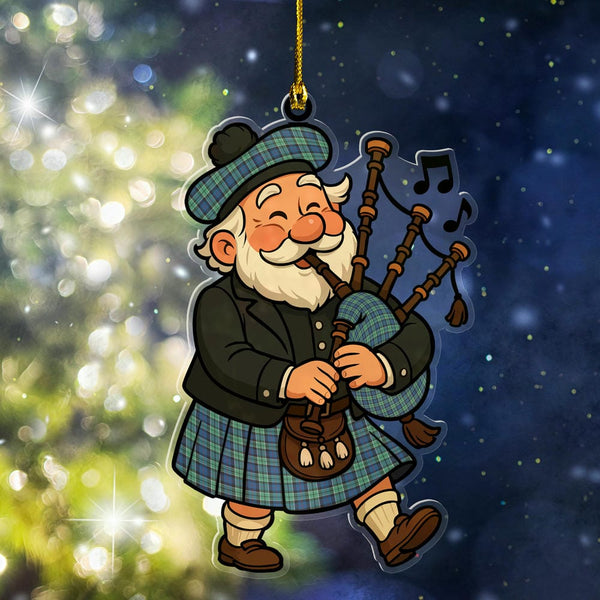 Scottish Leslie Hunting Ancient Clan Tartan Ornament Scottish Santa In Kilt Tartan Plaid
