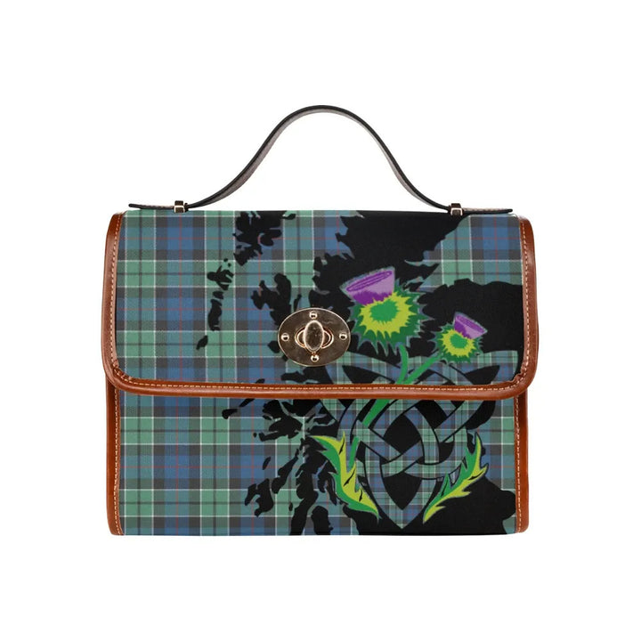 Scottish Leslie Hunting Ancient Clan Tartan Waterproof Canvas Bag With Thistle Tartan Plaid 2