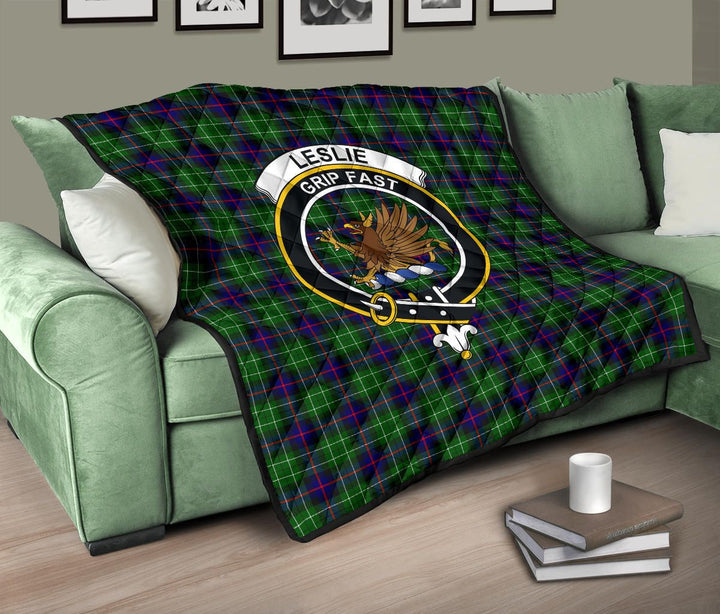 Scottish Leslie Hunting Clan Crest Tartan Quilt Tartan Plaid 10