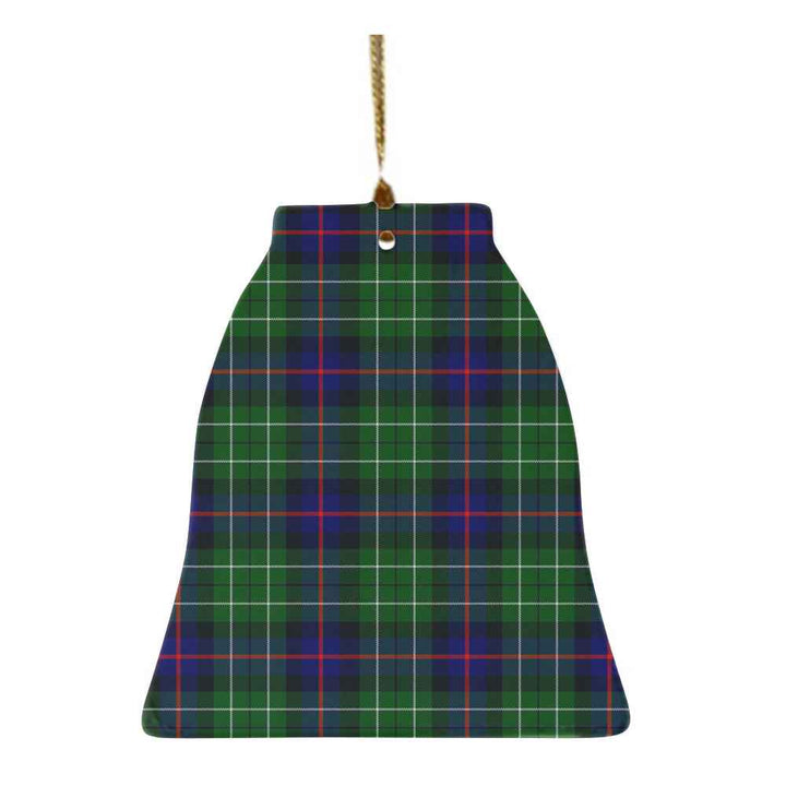 Scottish Leslie Hunting Clan Tartan Ceramic Ornament Bell Shape Tartan Plaid