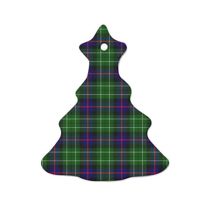 Scottish Leslie Hunting Clan Tartan Ceramic Ornament  Tree Shape Tartan Plaid