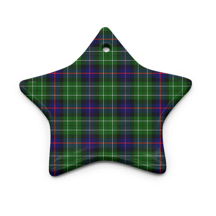 Scottish Leslie Hunting Clan Tartan Ceramic Ornament Star Shape Tartan Plaid