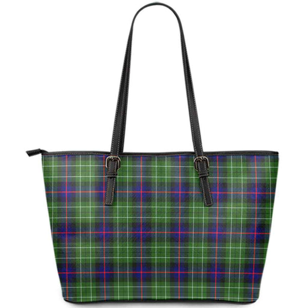 Scottish Leslie Hunting Clan Tartan Leather Tote Tartan Plaid
