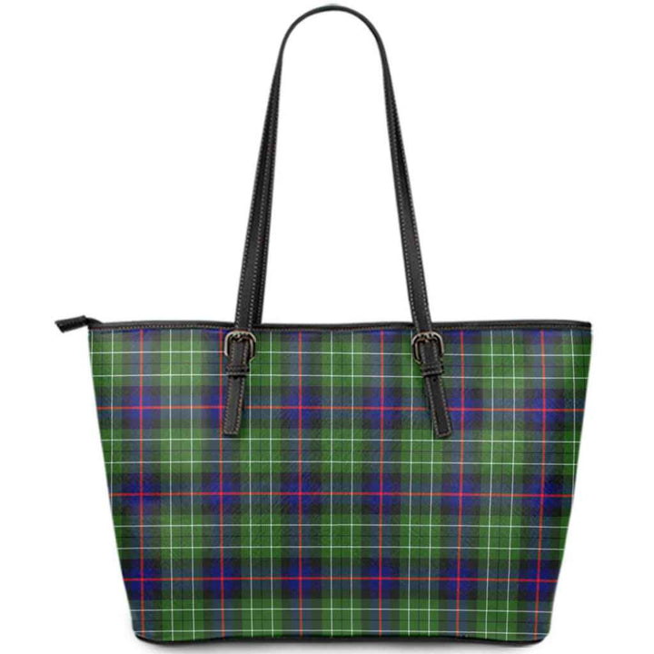 Scottish Leslie Hunting Clan Tartan Leather Tote Tartan Plaid