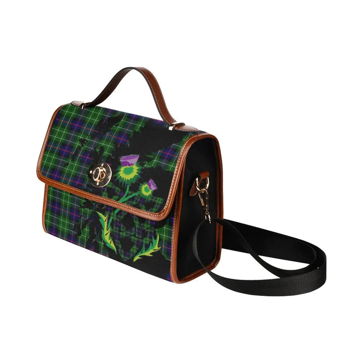 Scottish Leslie Hunting Clan Tartan Waterproof Canvas Bag With Thistle Tartan Plaid 4