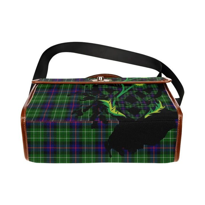 Scottish Leslie Hunting Clan Tartan Waterproof Canvas Bag With Thistle Tartan Plaid 5