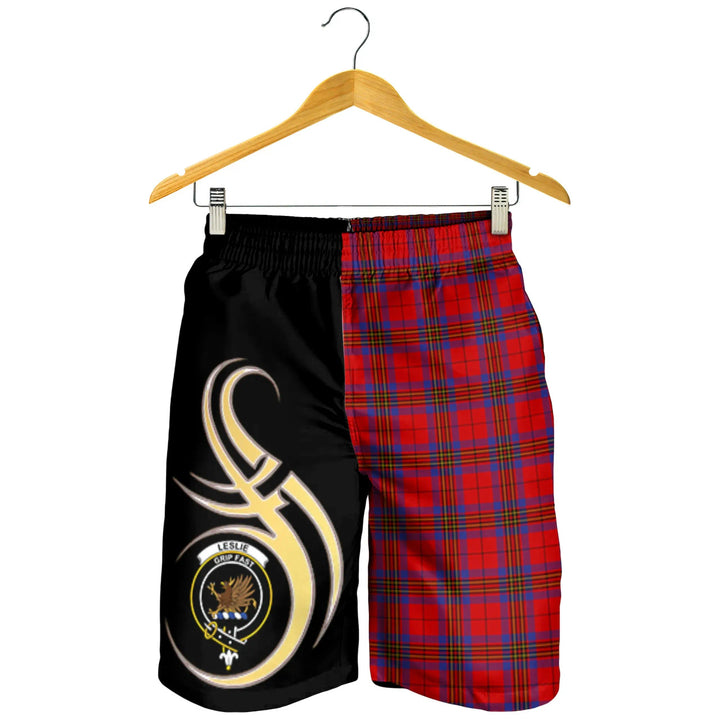 Scottish Leslie Modern Clan Crest Tartan Believe in Me Men's Shorts