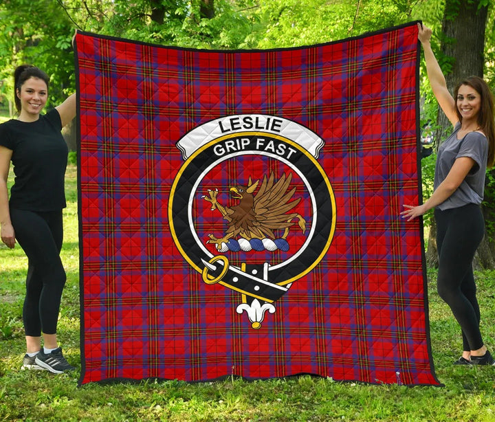 Scottish Leslie Modern Clan Crest Tartan Quilt Tartan Plaid 1