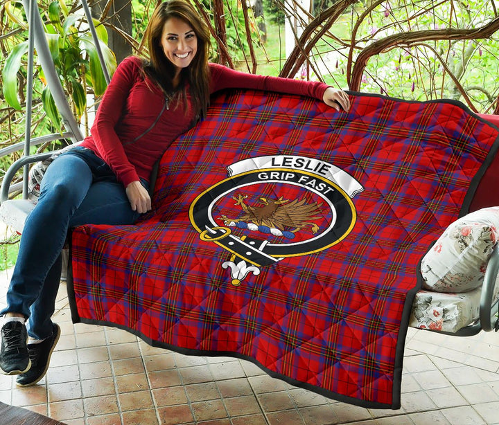 Scottish Leslie Modern Clan Crest Tartan Quilt Tartan Plaid 5