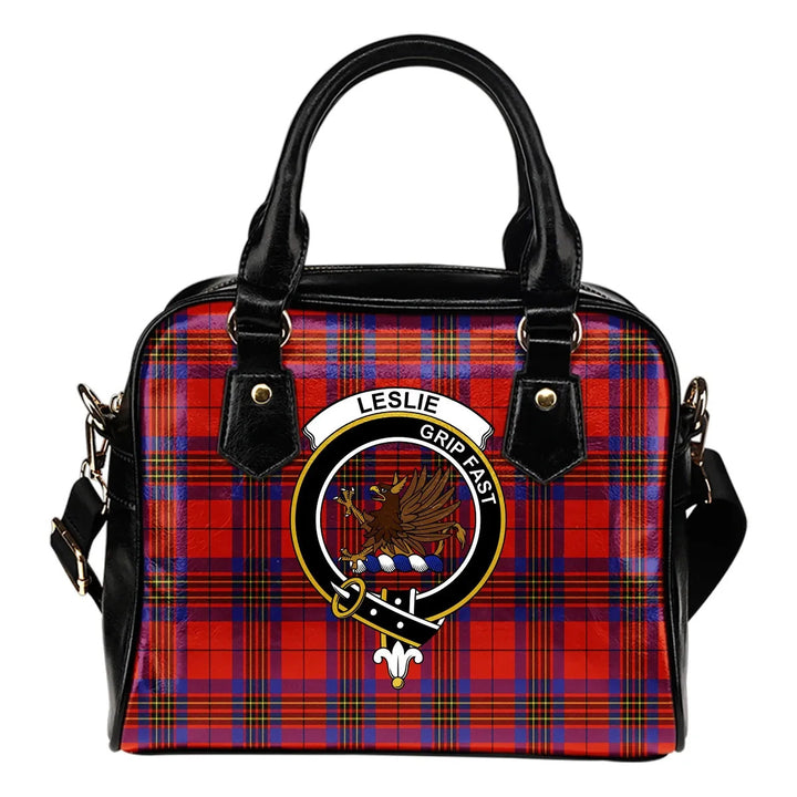 Scottish Leslie Modern Clan Crest Tartan Shoulder Handbag Tartan Plaid 1
