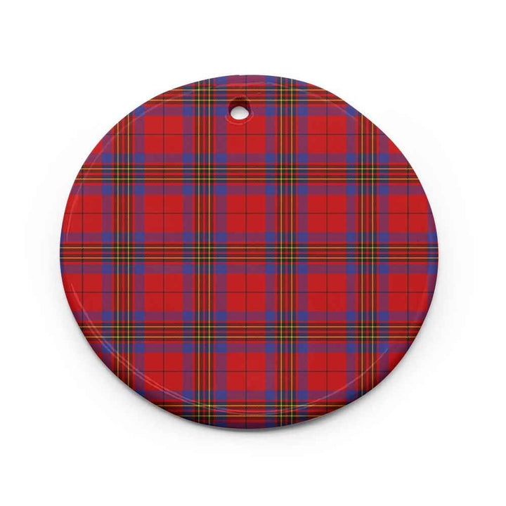 Scottish Leslie Modern Clan Tartan Ceramic Ornament Circle Shape Tartan Plaid