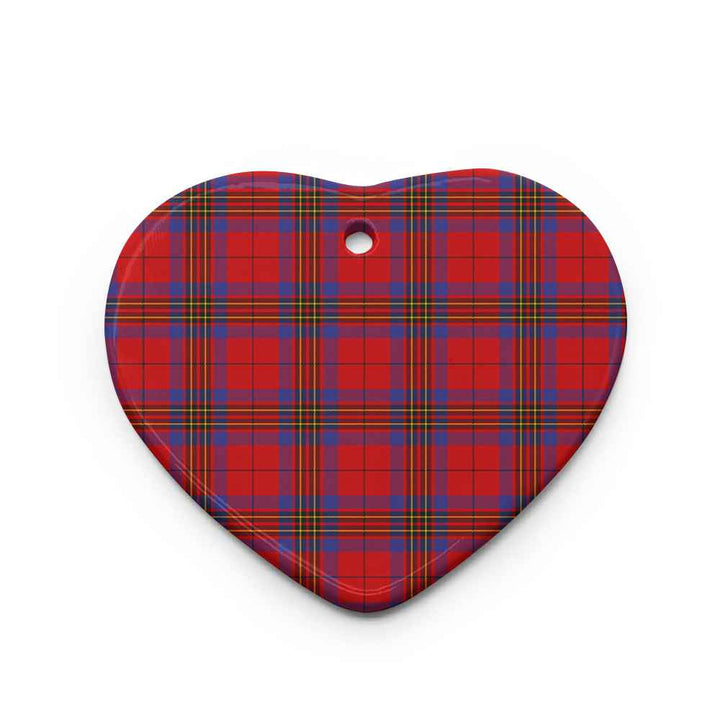 Scottish Leslie Modern Clan Tartan Ceramic Ornament Heart Shape Tartan Plaid