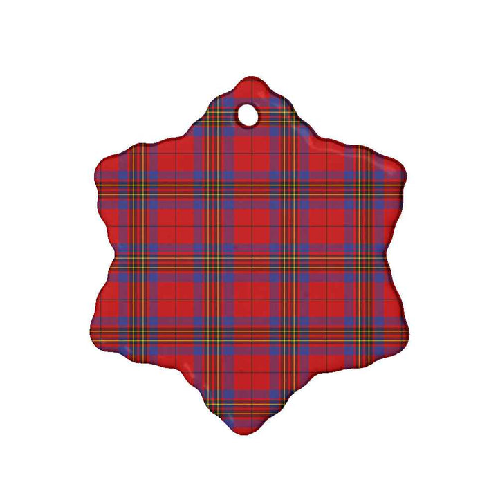 Scottish Leslie Modern Clan Tartan Ceramic Ornament Snow Flake Shape Tartan Plaid
