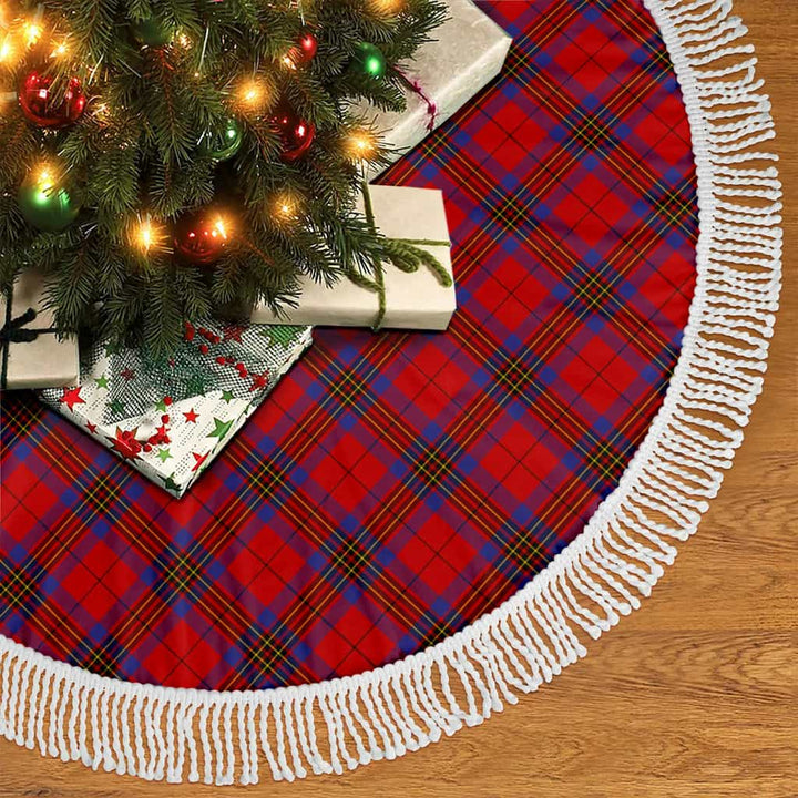 Scottish Leslie Modern Clan Tartan Christmas Tree Skirt Tassels 2 Tartan Plaid